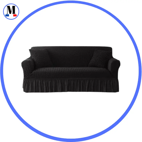 Housse de canapé en Microfibre Style Jupe Noir pour Housse de canapé – La Maison de la Housse®