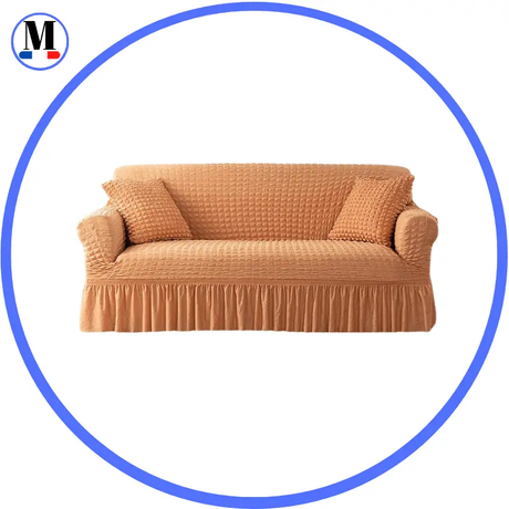 Housse de canapé en Microfibre Style Jupe Orange pour product_type – La Maison de la Housse®