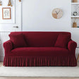 Housse de canapé en Microfibre Style Jupe Rouge Vin - La Maison de la Housse®