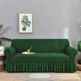 Housse de canapé en Microfibre Style Jupe Vert - La Maison de la Housse®