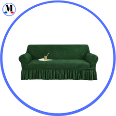 Housse de canapé en Microfibre Style Jupe Vert