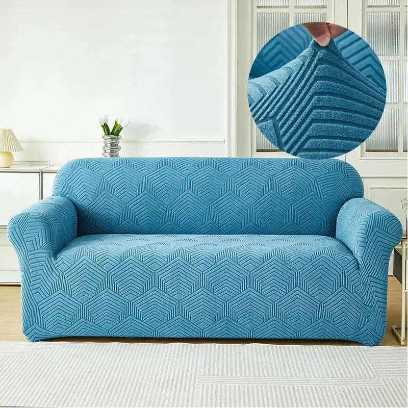 housse-de-canape-jacquard-bleu – La Maison de la Housse
