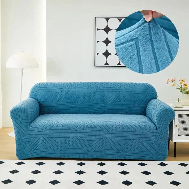 housse-de-canape-jacquard-bleu – La Maison de la Housse