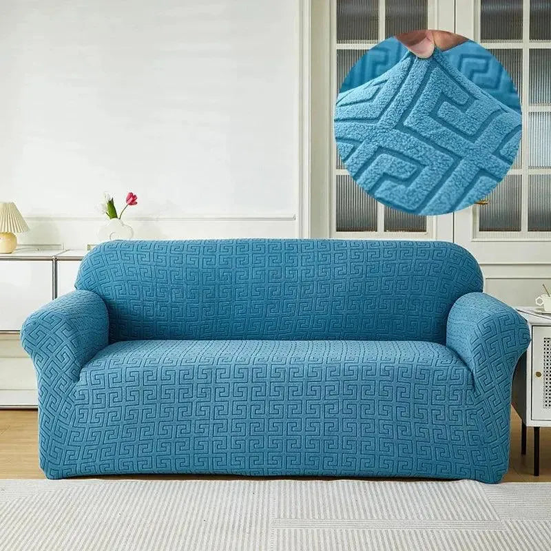 housse-de-canape-jacquard-bleu – La Maison de la Housse