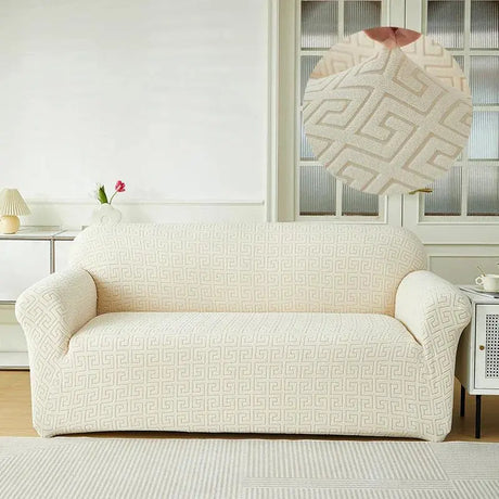 Housse de Canapé Extensible en Jacquard Crème pour Housse de canapé – La Maison de la Housse®