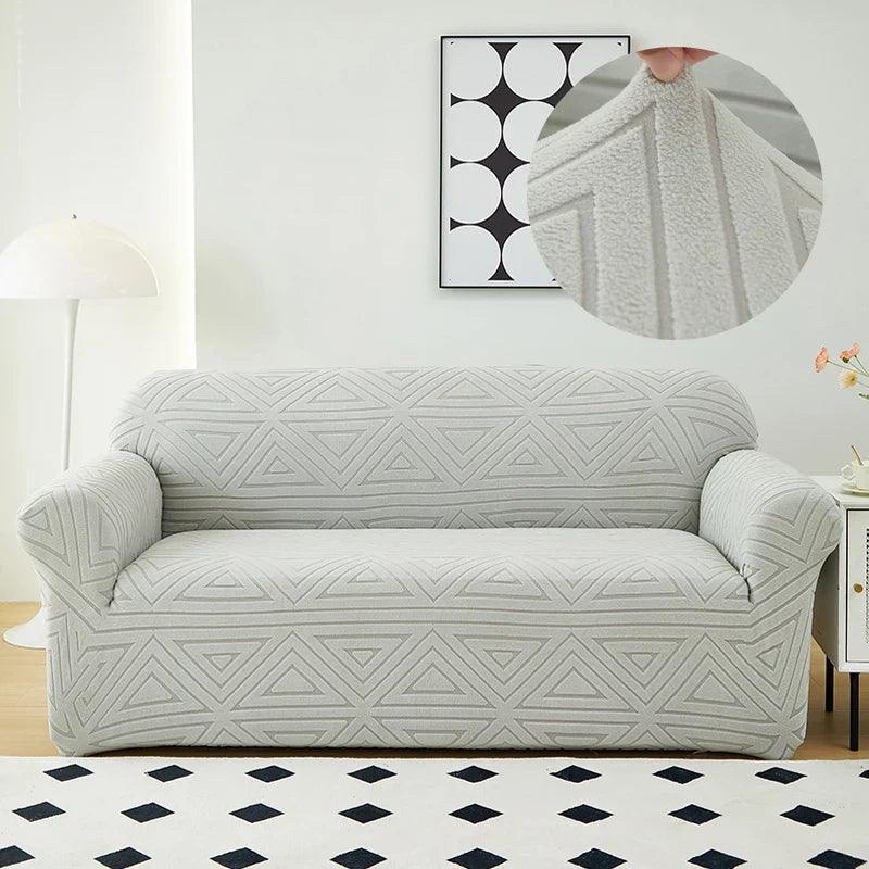 Housse de Canapé Jacquard Gris Clair - La Maison de la Housse®