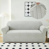 Housse de Canapé Jacquard Gris Clair - La Maison de la Housse®