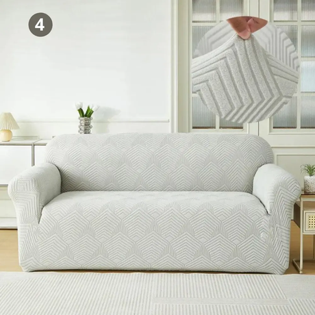 Housse de Canapé Extensible en Jacquard Gris Clair pour Housse de canapé – La Maison de la Housse®