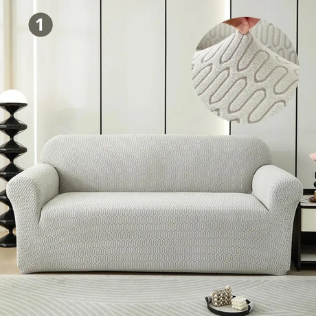 Housse de Canapé Extensible en Jacquard Gris Clair pour Housse de canapé – La Maison de la Housse®