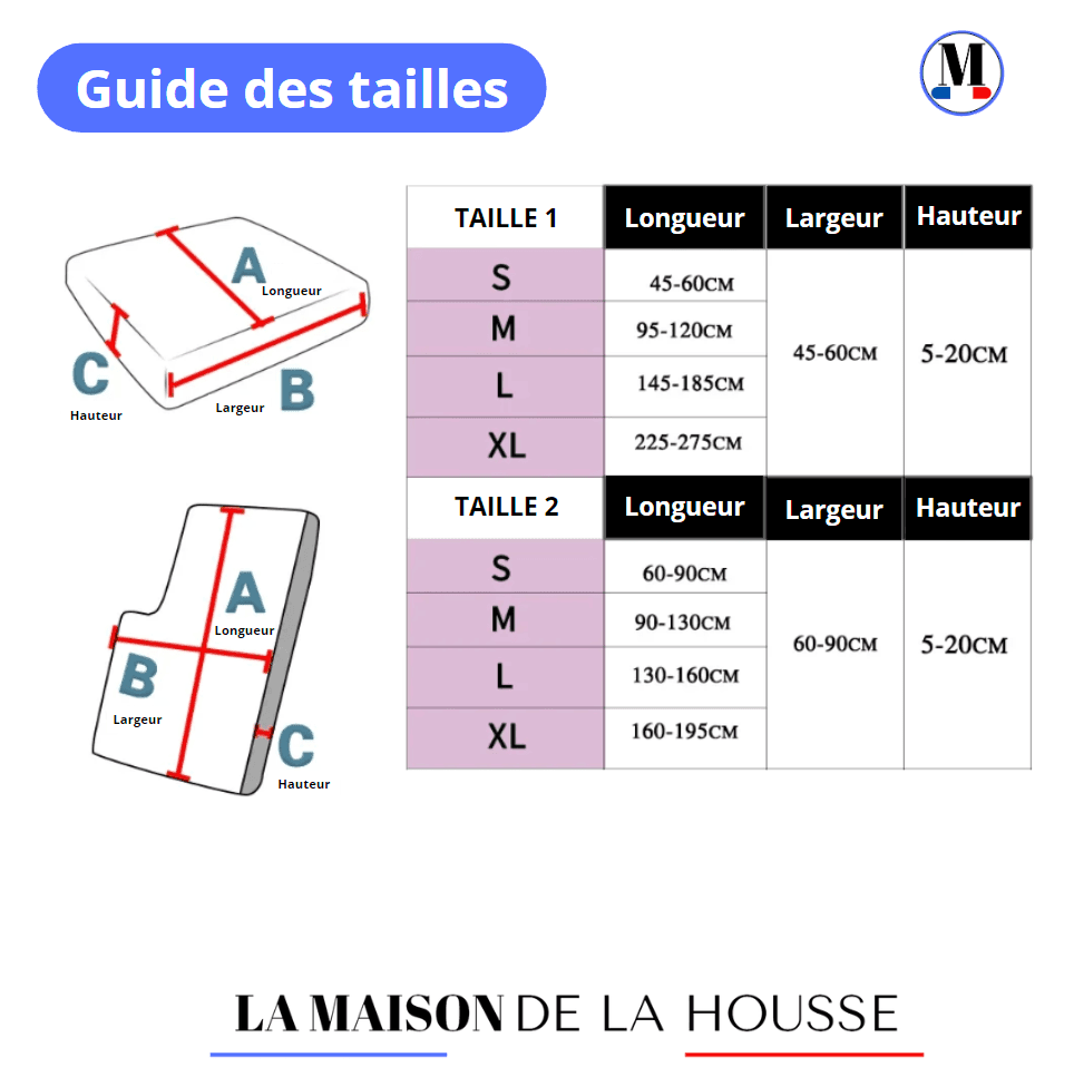 Housse de Canapé Tylflore pour Coussin d'Assise et Dossier - La Maison de la Housse®