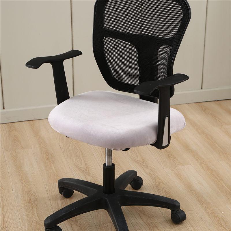 Housse de Chaise Blanc de Bureau Style Velours - La Maison de la Housse®