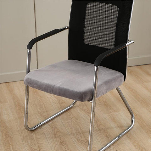 Housse de Chaise Gris clair de Bureau Style Velours - La Maison de la Housse®