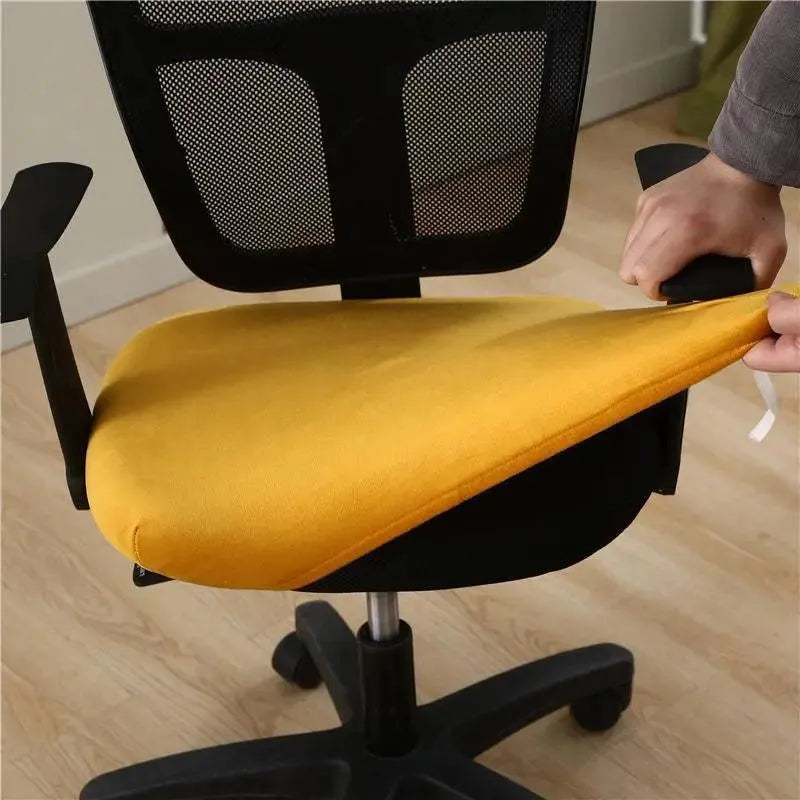 housse-de-chaise-vert-deau-de-bureau-style-velours – La Maison de la Housse