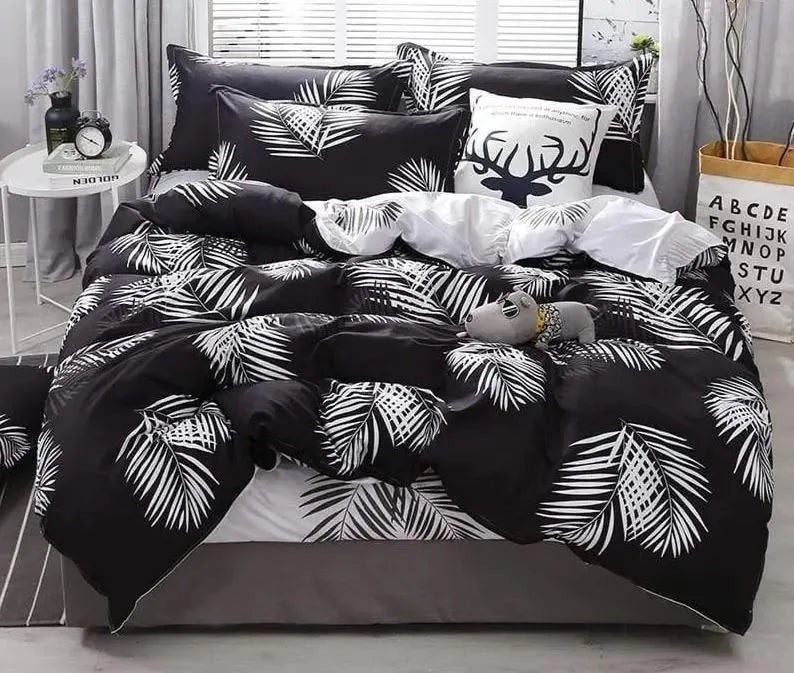 housse-de-couette-de-lit-feuille-blanche-polyester-coton – La Maison de la Housse