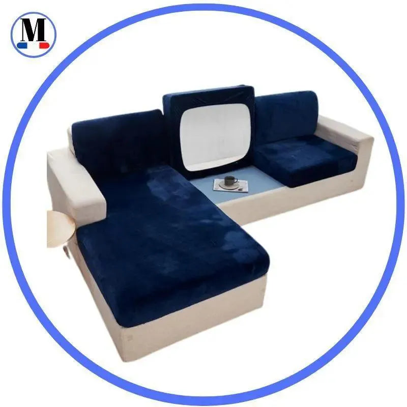 housse-de-coussin-de-siege-dassise-en-velours-bleu-marine-canape-fauteuil – La Maison de la Housse