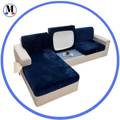 Housse Coussin D'assise & Dossier - Velours Bleu Marine