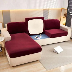 housse-de-coussin-de-siege-dassise-en-velours-rouge-vin-canape-fauteuil – La Maison de la Housse