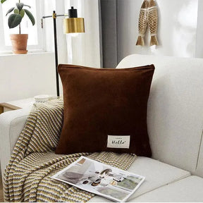 housse-de-coussin-en-velours-marron – La Maison de la Housse