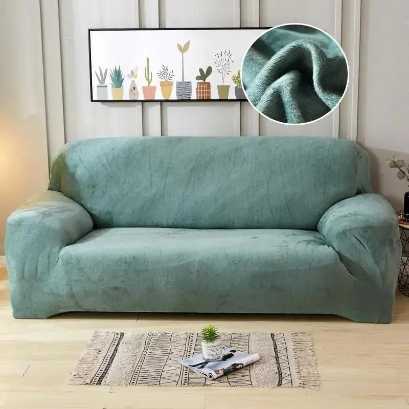 housse-en-velours-cyan-pour-canape-extensible-ajustable – La Maison de la Housse