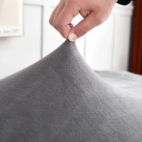 Housse de Canapé Extensible en Velours Gris pour Housse En Velours – La Maison De La Housse