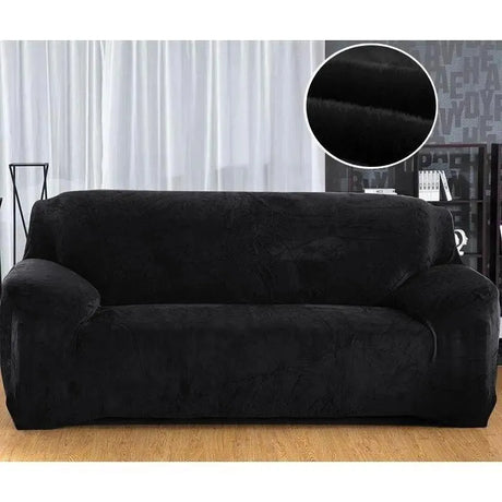 Housse de Canapé Extensible en Velours Noir pour Housse En Velours – La Maison De La Housse