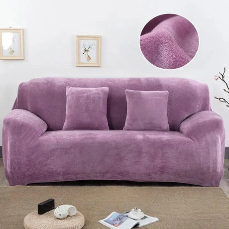 housse-en-velours-violet-claire-pour-canape-extensible-ajustable – La Maison de la Housse
