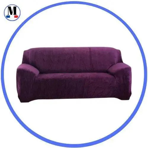 housse-en-velours-violet-pour-canape-extensible-ajustable – La Maison de la Housse