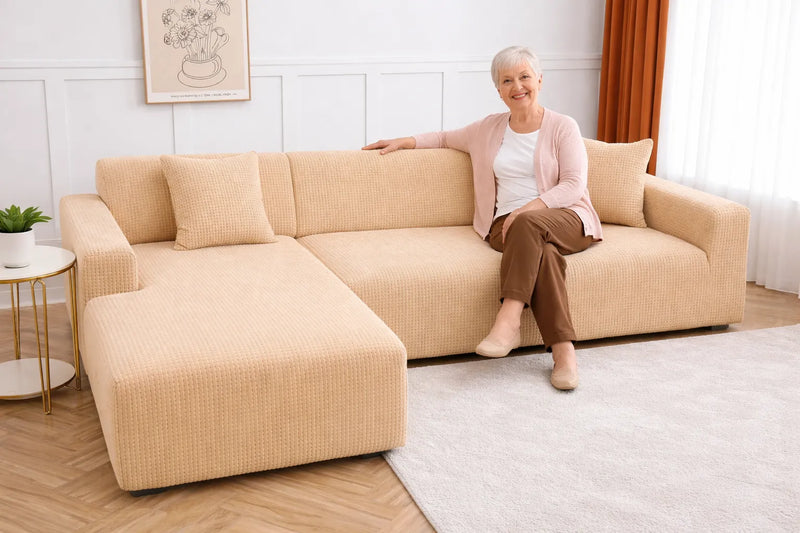 housse de Canape d angle beige