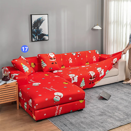 Housse de Canapé d'Angle - Motif Noël pour Housse De Canapé d'Angle – La Maison de la Housse