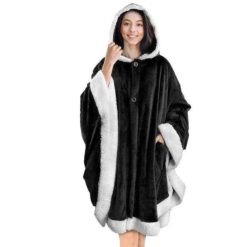 plaid-poncho-sweat-cape-noir – La Maison de la Housse