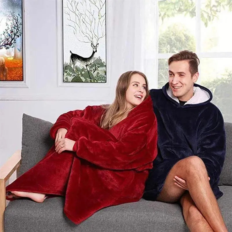poncho-pull-over-sweatshirt-plaid-universel-homme-femmme-interieur-polaire – La Maison de la Housse
