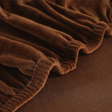 Housse De Canapé d'Angle En Velours Marron