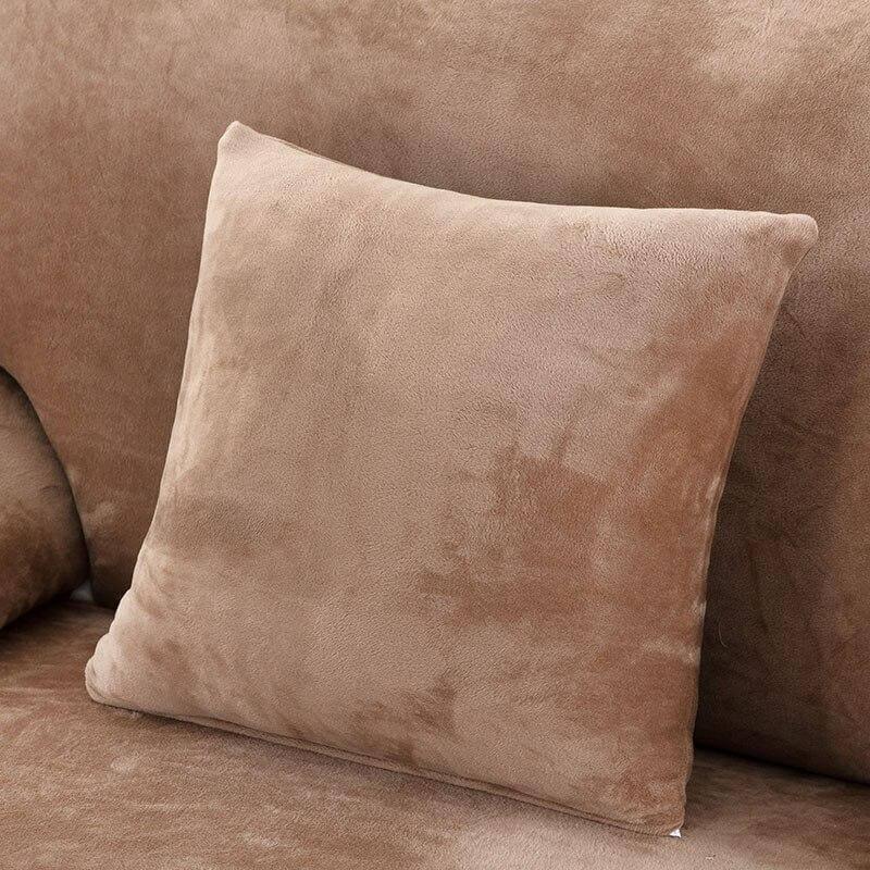 2 Housses De Coussin En Velours Camel 45x45cm - La Maison de la Housse®