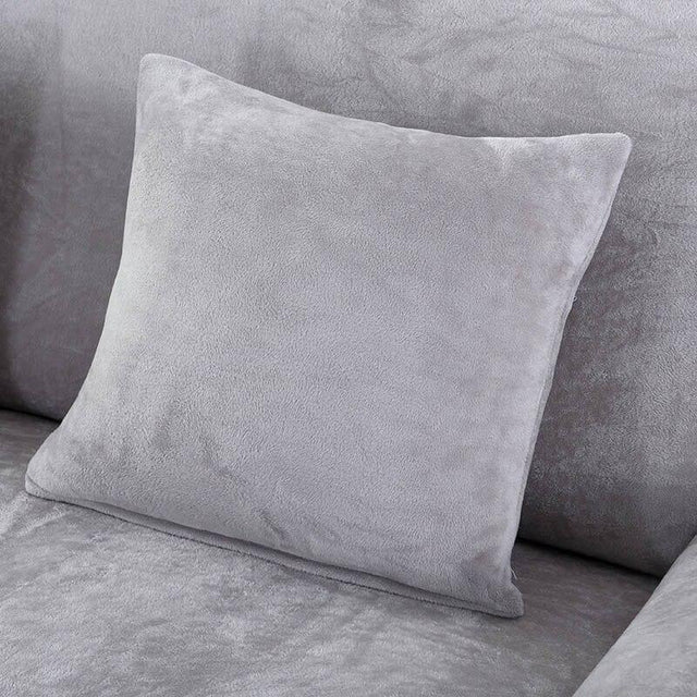 2 Housses De Coussin En Velours Gris 45x45cm - La Maison de la Housse®