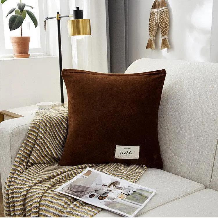 Housse De Coussin En Velours Marron - La Maison de la Housse®