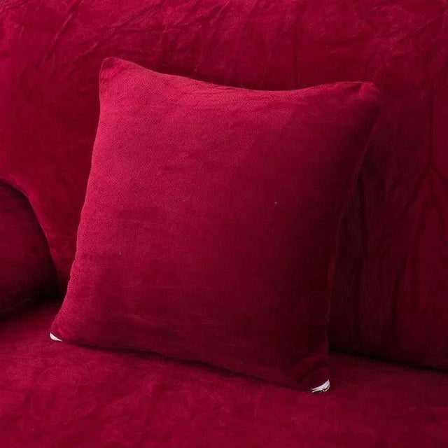 2 Housses De Coussin En Velours Rouge 45x45cm - La Maison de la Housse®