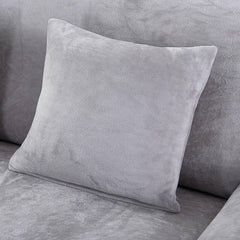 2 Housses De Coussin En Velours Gris 45x45cm