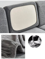 Housse Coussin d'Assise Canapé - Motif jacquard velours bleu canard - La Maison de la Housse®