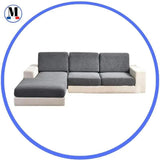 Housse Coussin d'Assise Canapé - Motif jacquard velours gris - La Maison de la Housse®