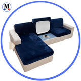 Housse Coussin d'Assise Canapé Velours Bleu Marine - La Maison de la Housse®