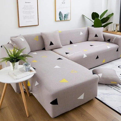 Housse De Canapé d'Angle Extensibles - Motif Liliacées - La Maison de la Housse®