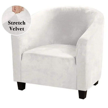 Housse De Fauteuil Club - Velours Blanc - La Maison de la Housse®