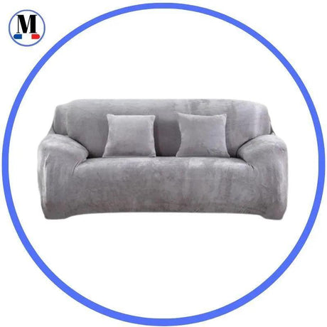 Housse de Canapé Velours Gris - La Maison de la Housse®