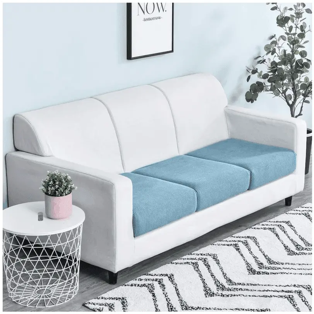 Housse de Coussin Bleu Ciel Pour Siège D'assise De Canapé - Fauteuil - La Maison de la Housse®
