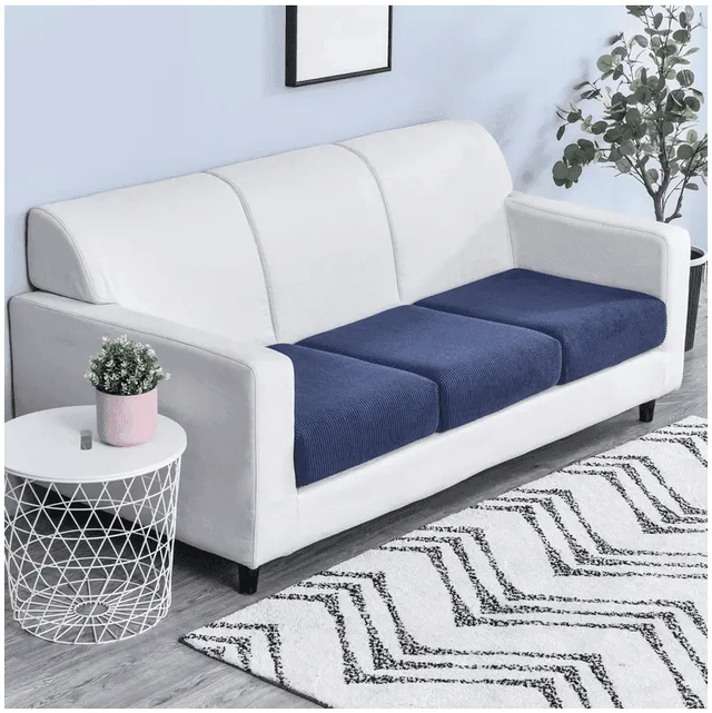 Housse de Coussin Bleu Marine Pour Siège d'Assise et Dossier Canapé & Fauteuil - La Maison de la Housse®