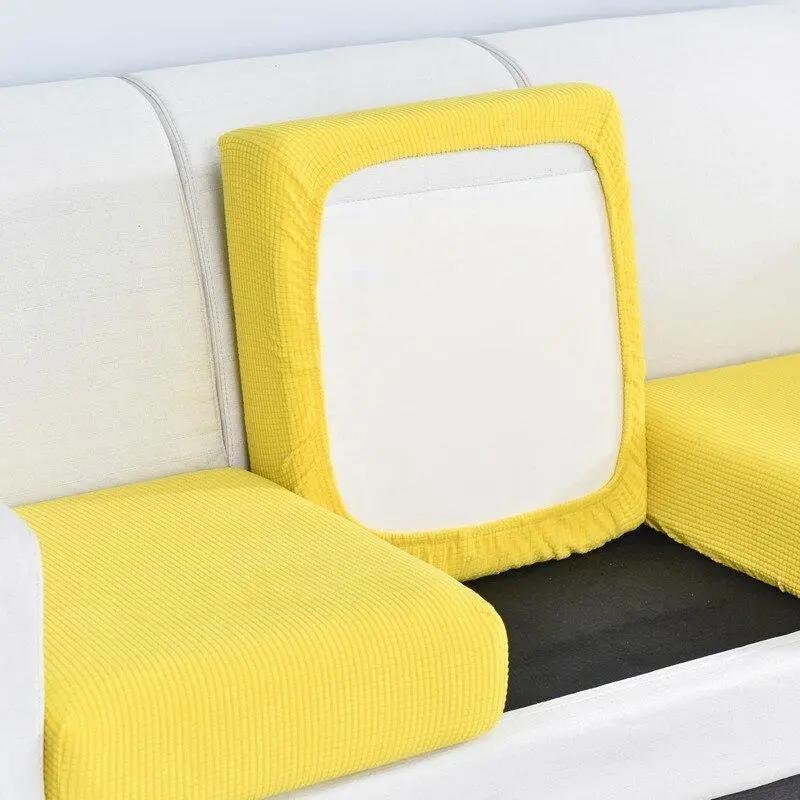 Housse de Coussin Jaune Pour Siège d'Assise et Dossier Canapé & Fauteuil - La Maison de la Housse®