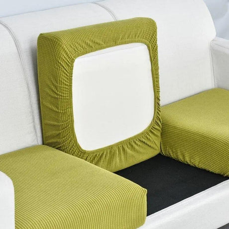 Housse de Coussin Vert Moutarde Pour Siège D'assise De Canapé - Fauteuil - La Maison de la Housse®