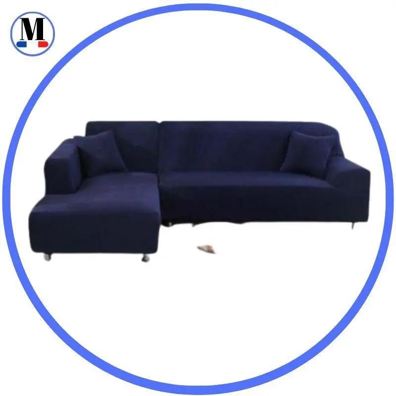 Housse De Canapé d'Angle Bleu Marine - La Maison de la Housse®