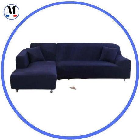 Housse De Canapé d'Angle Bleu Marine - La Maison de la Housse®