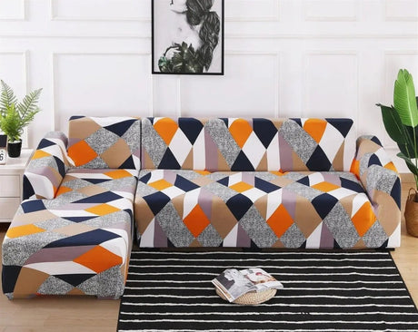 Housse De Canapé d'Angle Extensibles - Motif Maderense - La Maison de la Housse®